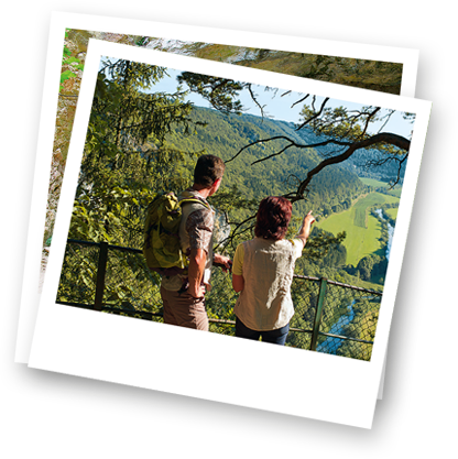 Donauberglandweg Blick vom Knopfmacherfelsen bei Fridingen an der Donau