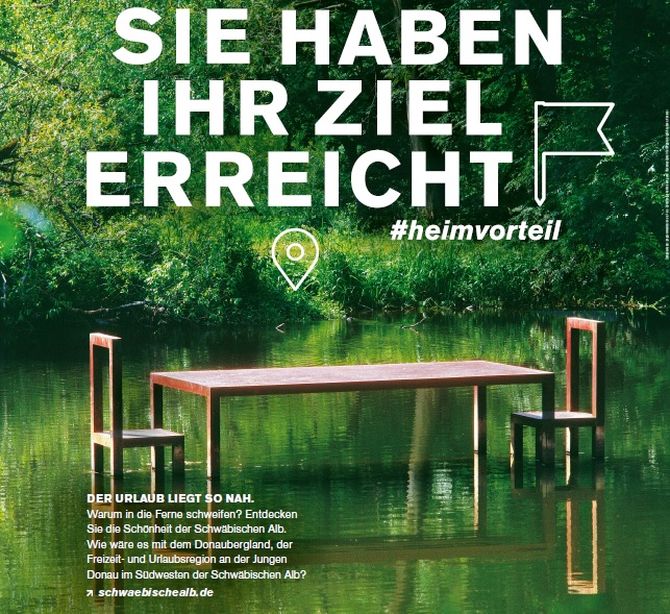 Plakat #Heimvorteil - Sie haben Ihr Ziel erreicht Schwäbische Alb 2020
