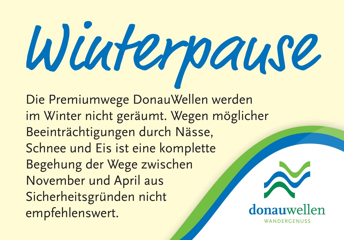 donauwellen - winterpause- schild